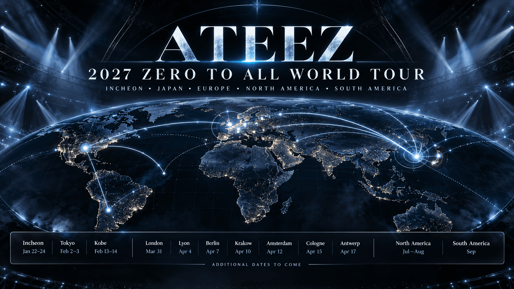 Original BiasList graphic for ATEEZ’s 2027 ZERO TO ALL world tour.