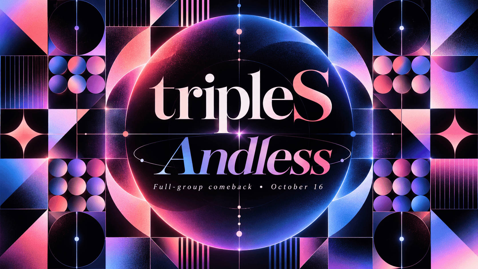 Original BiasList graphic for tripleS’s October 16 full-group comeback with “Andless.”
