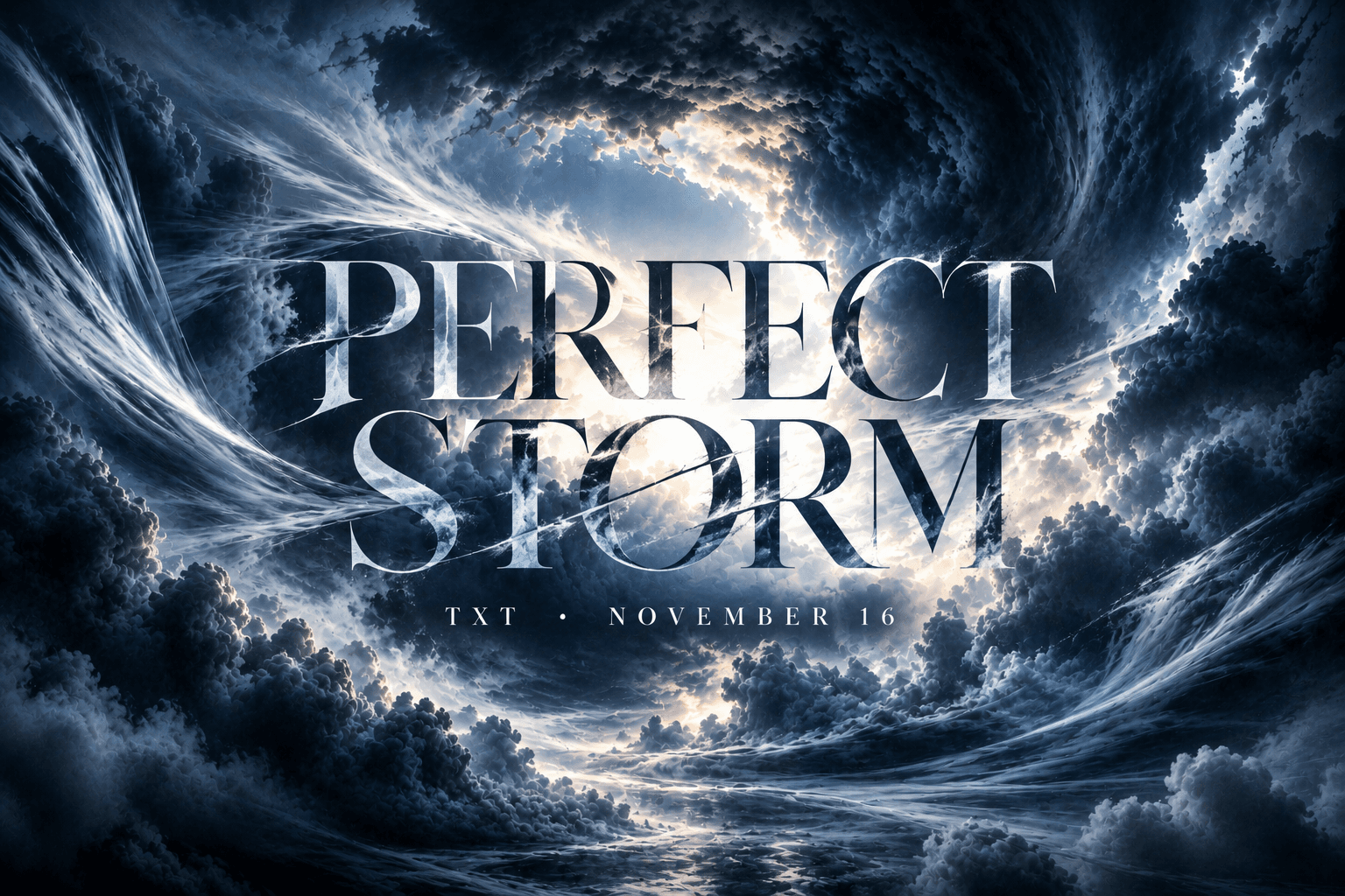 Original BiasList graphic for TXT’s PERFECT STORM comeback